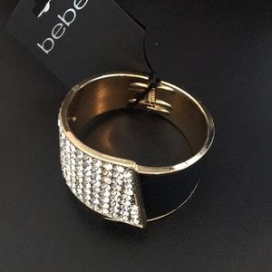 New Bebe Dressy Black & Crystal Bangle